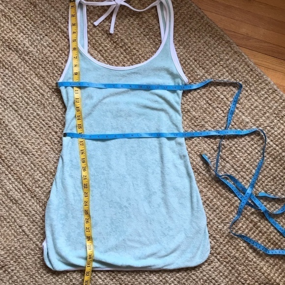 URBAN Outfitters terry -cloth style tank summer mini dress in pale green. - Picture 7 of 13